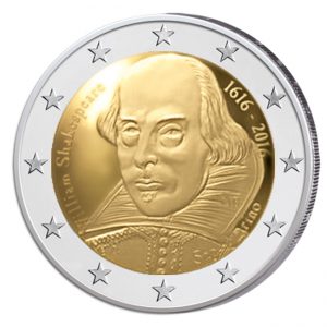 San Marino 2 Euro-Gedenkmünze 2016 "400. Todestag Shakespeares"