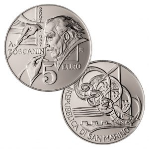 San Marino 5 Euro 2007 Toscanini, 925er Silber, 18g, Ø 32mm 