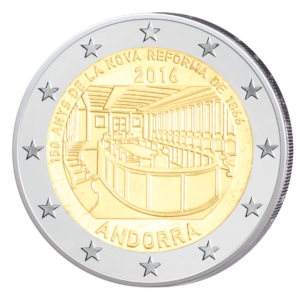 Andorra 2 Euro-Gedenkmünze 2016 – 150-jähriges Jubiläum der Neuen Reform von 1866