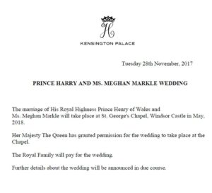 Tweet des Kensington Palace zur Hochzeit