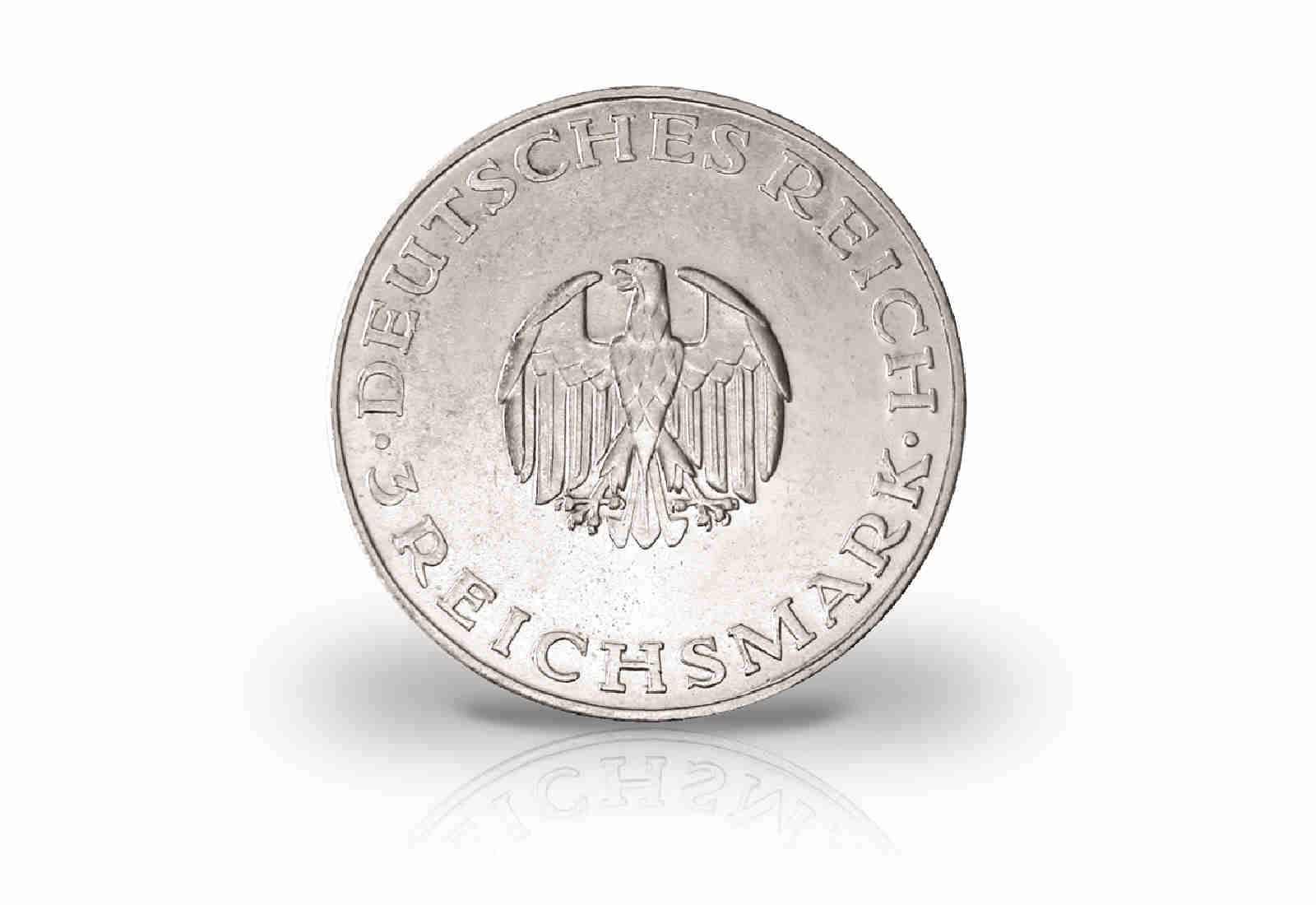 3 Reichsmark Silbermünze 1929 Weimarer Republik Gotthold Ephraim Lessing Jaeger-Nr. 335