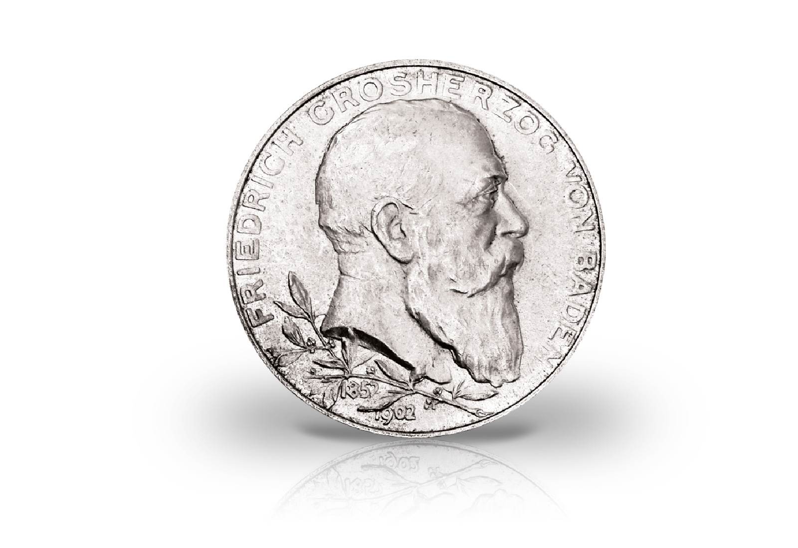 2 Mark 1902 Deutsches Kaiserreich Baden Friedrich I. Regierungsjub. Jaeger 30