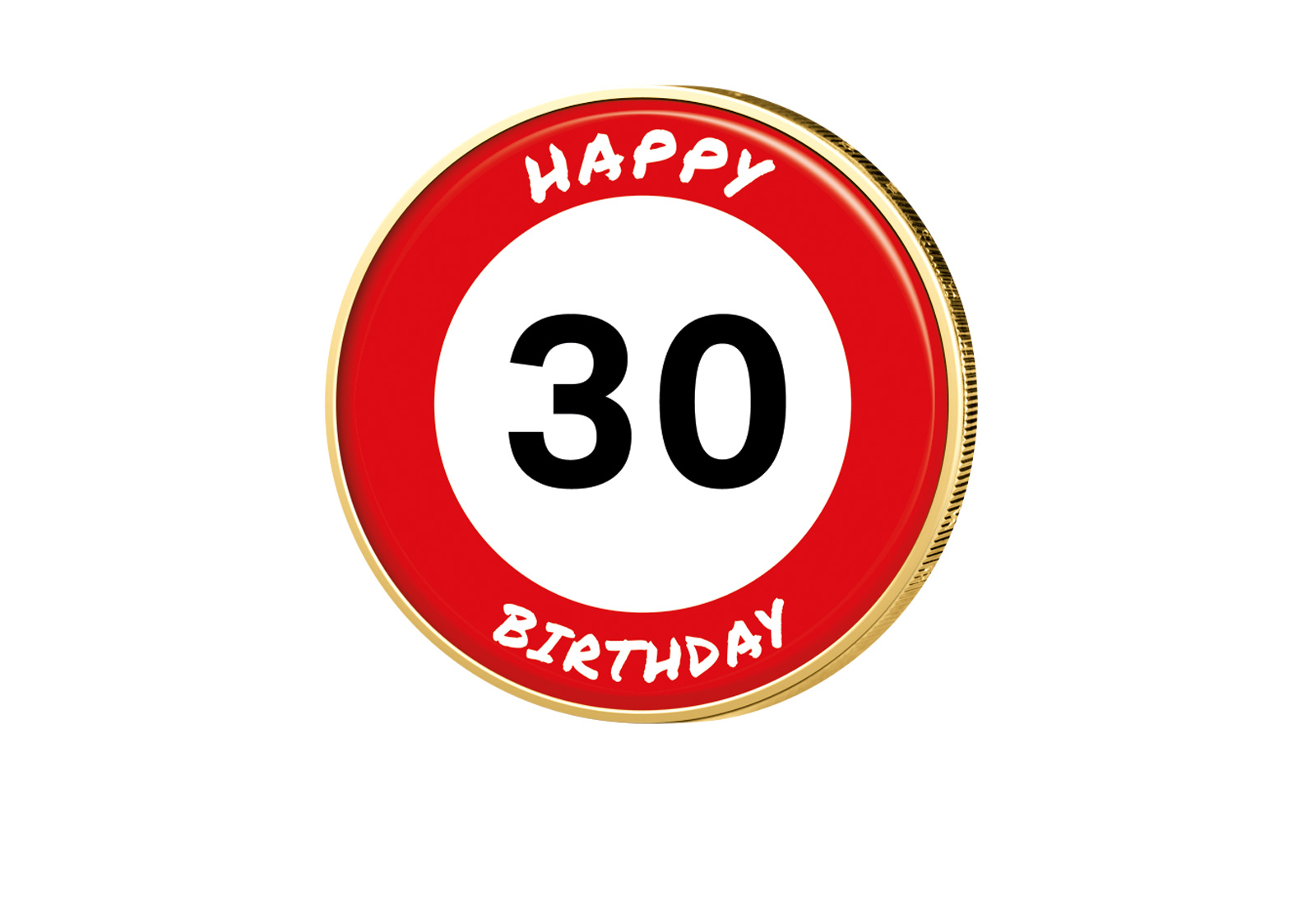 2 Euro vergoldet 30. Geburtstag mit Farbmotiv