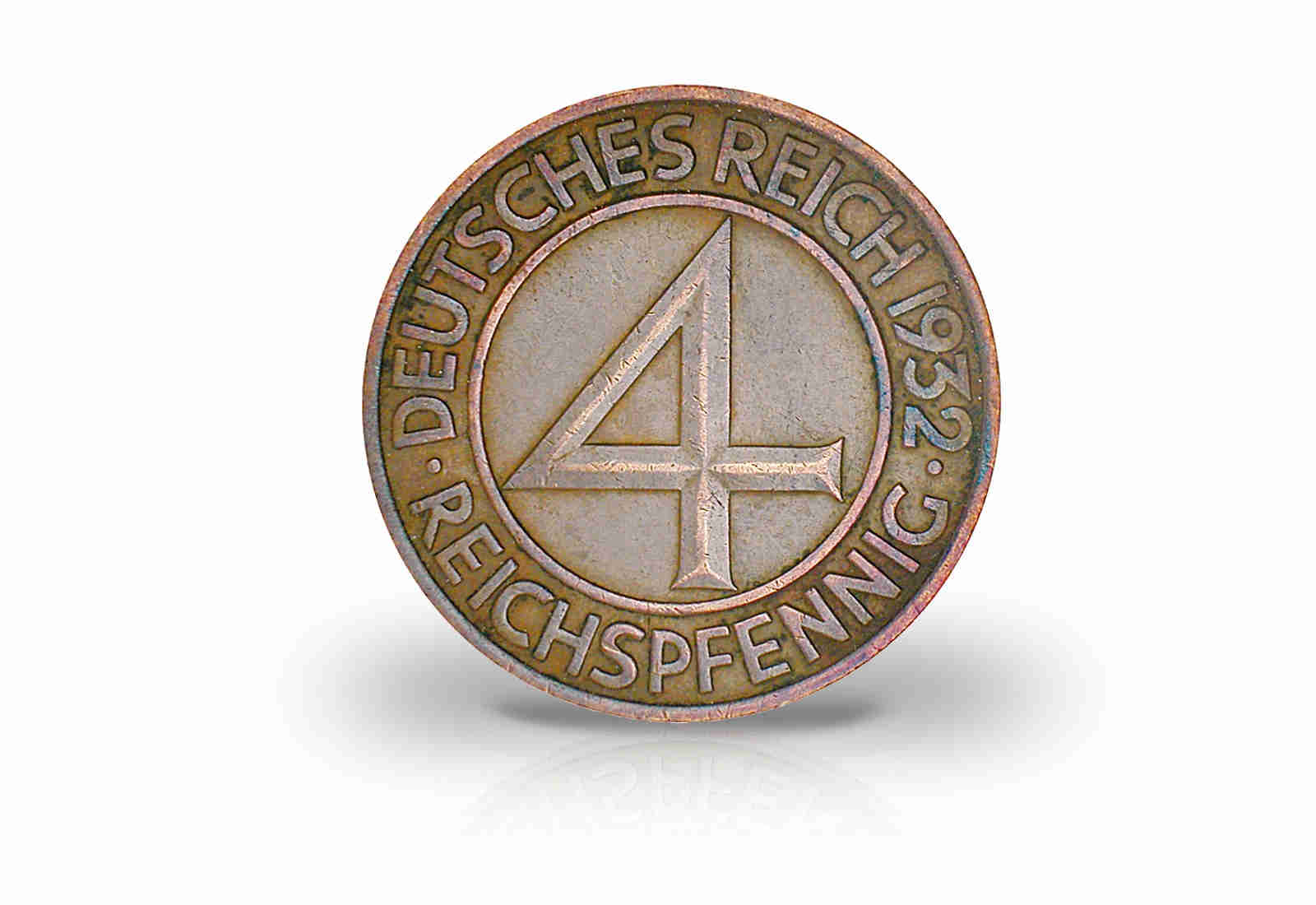 4 Pfennig 1932 Weimarer Republik Brüningtaler Prägestätte unserer Wahl Jaeger-Nr. 315