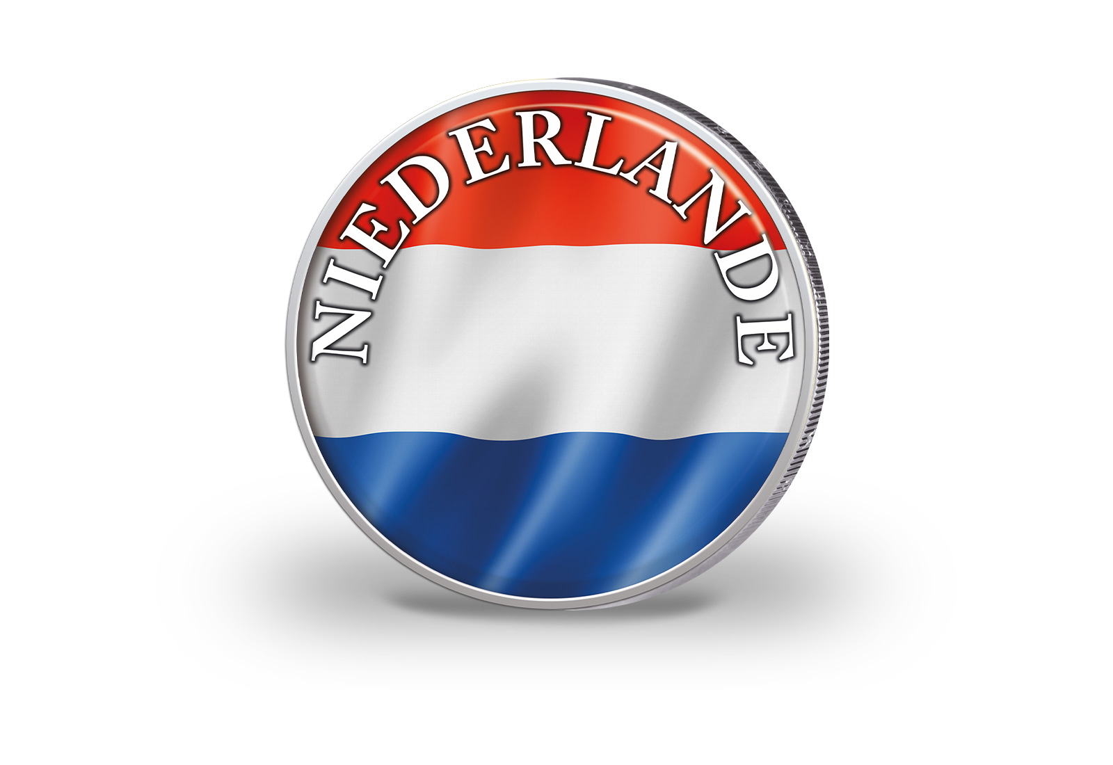 2 Euro vergoldet Niederlande Flagge mit Farbapplikation