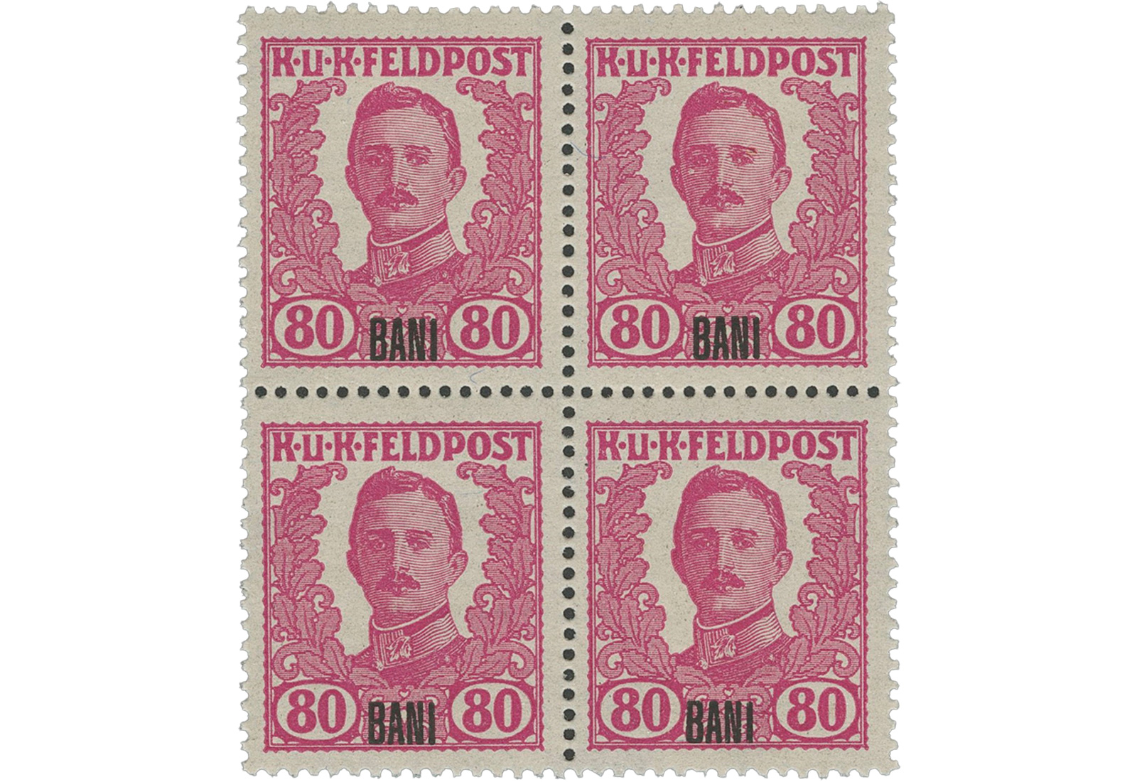 Ausgabe für Rumänien XII ** VB Österr.-ungar.Feldpost 80 Bani