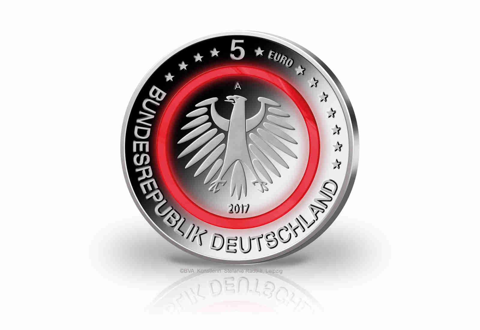 5 Euro 2017 Deutschland Tropische Zone mit rotem Polymerring st Prägestätte A