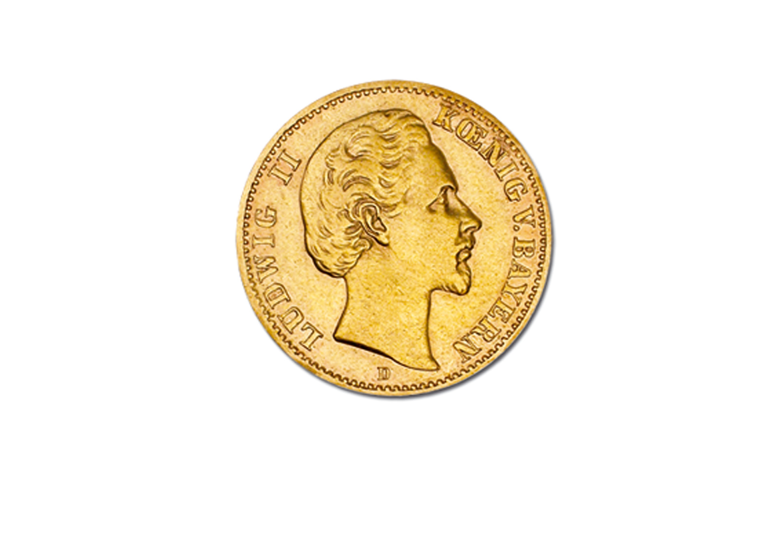 10 Mark 1872-1873 Kaiserreich Bayern Ludwig II Jaeger-Nr. 193