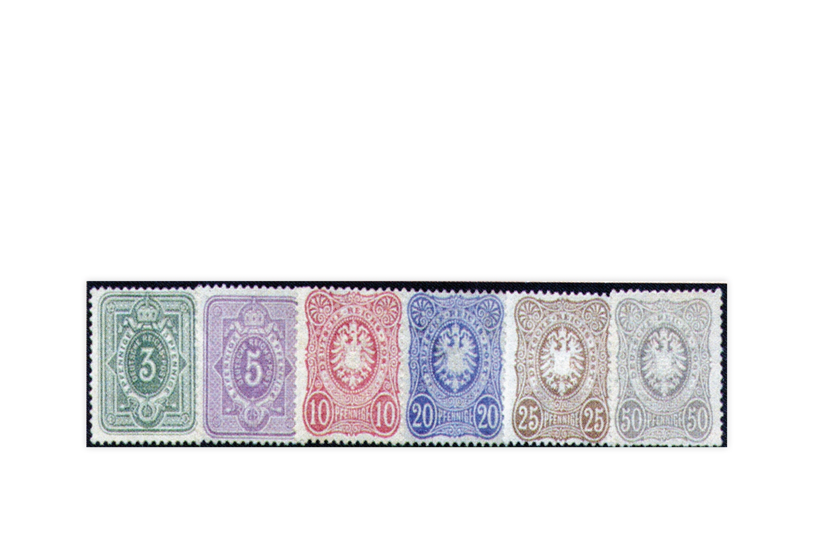 Briefmarken Deutsches Kaiserreich Reichsadler 1875 Michel-Nr. 31/36 Falz