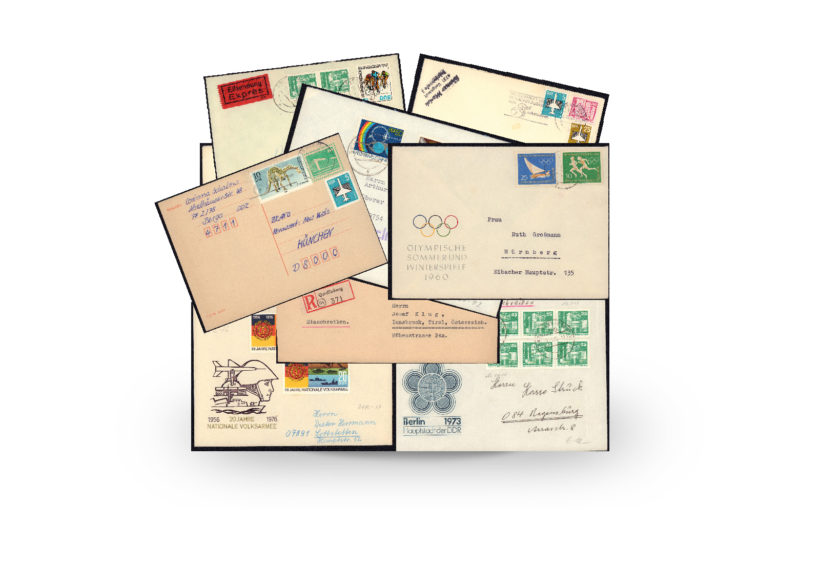 10 verschiedene Belege DDR