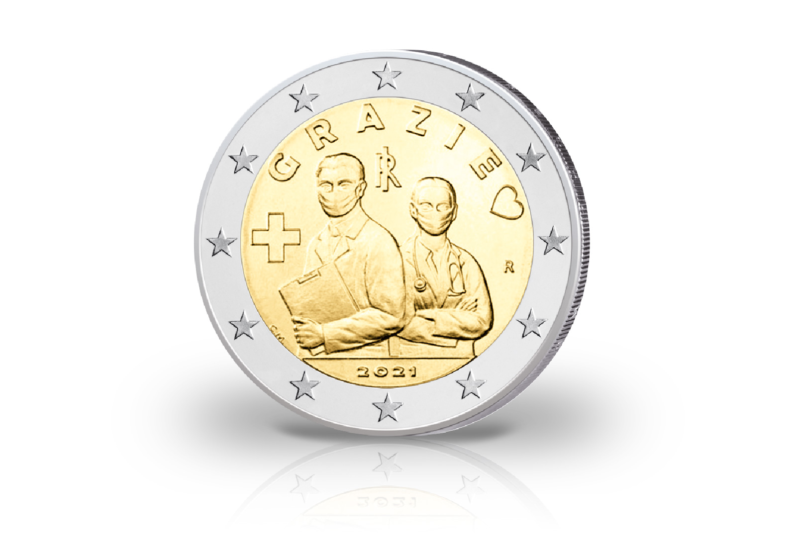 2 Euro 2021 Italien Berufe im Gesundheitswesen