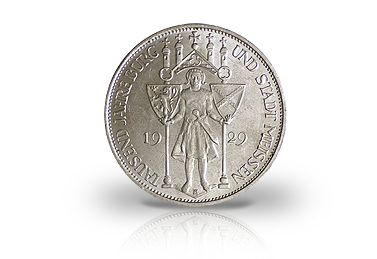 3 Reichsmark 1929 Weimarer Republik 1000 Jahre Burg und Stadt Meißen Jaeger-Nr. 338