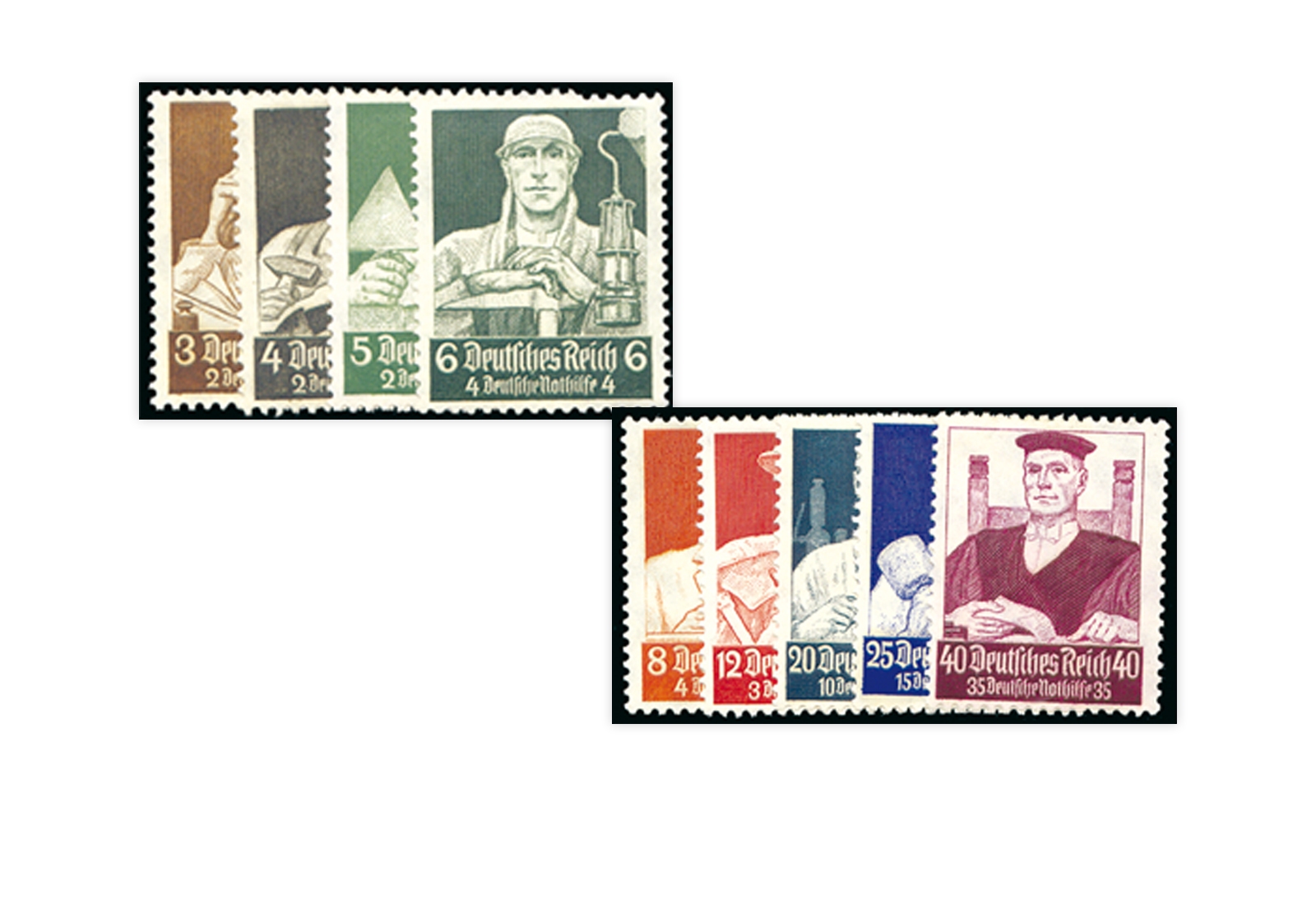 Briefmarken Deutsches Reich Nothilfe Berufsstände 1934 Michel-Nr. 556/64 postfrisch