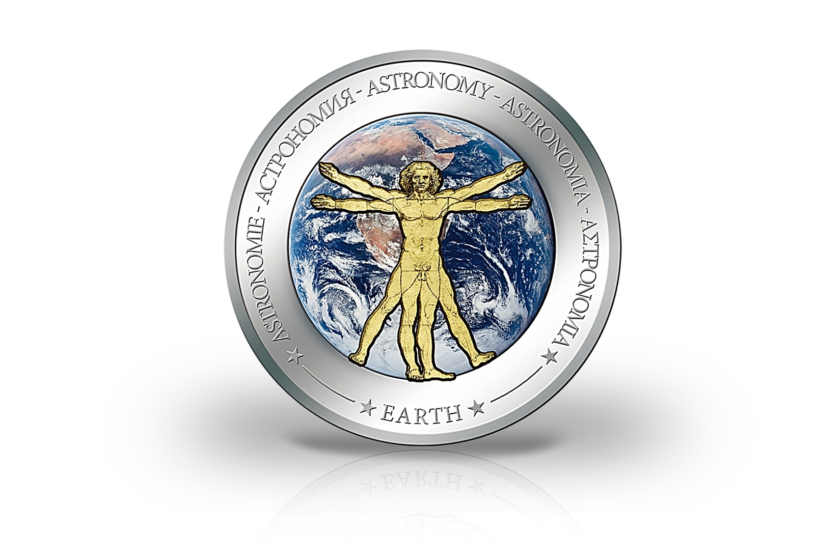 Fidschi 1 Dollar 2011 Astronomie - Die Erde PP mit Goldapplikation