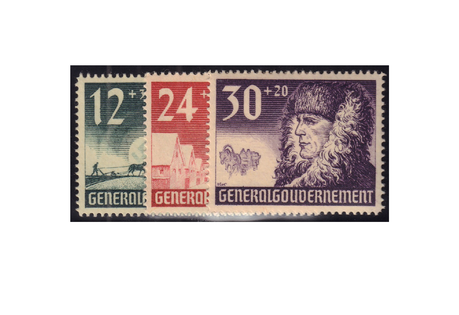 Generalgouvernement Freimarken: I Jahr Generalgouvernement Michel Nr. 56/58 postfrisch