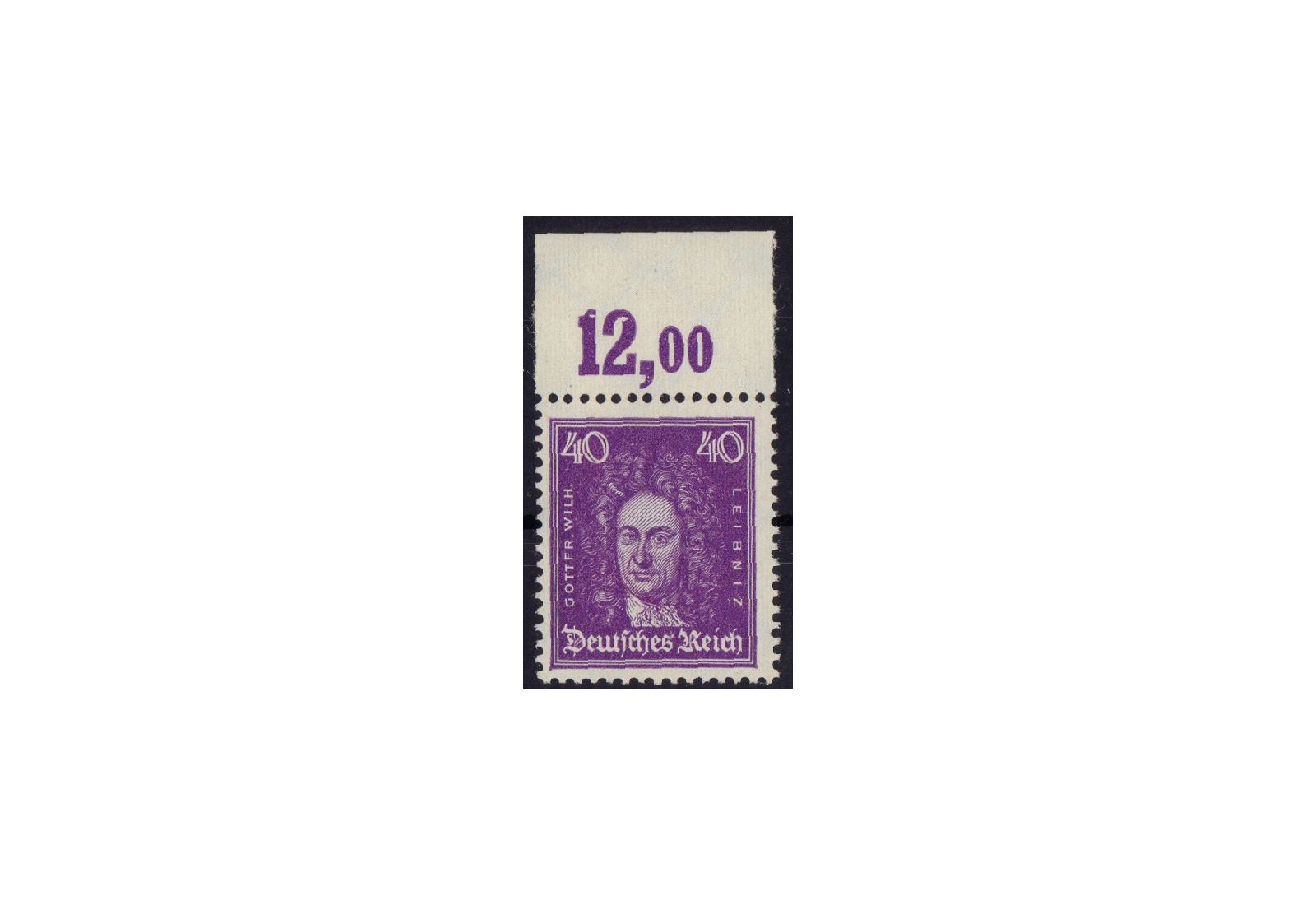 Briefmarke Deutsches Reich Gottfried Wilhelm Leibniz 1926 Michel-Nr. 395 P OR postfrisch