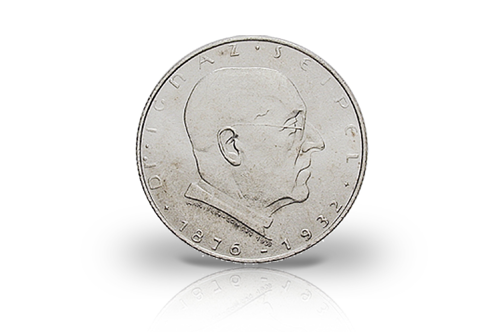 2 Schilling Silbermünze 1933 Österreich Seipel