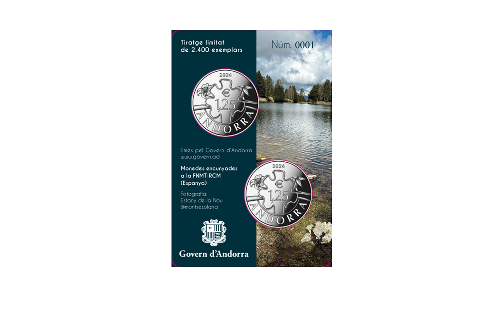 2 x 1,25 Euro 2024 Andorra Siebenarmiges Kreuz / Maria von Canolich