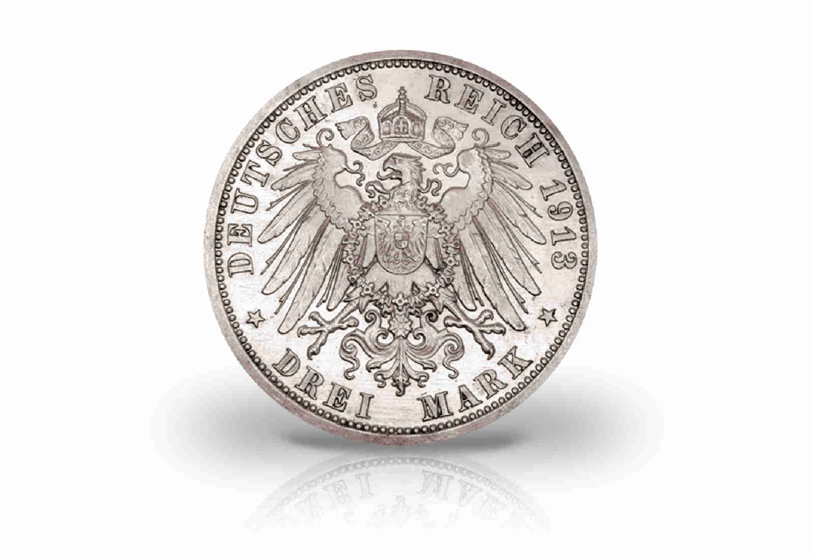 3 Mark 1913 Deutsches Kaiserreich Fürstentum Lippe Leopold IV. Jaeger-Nr. 79