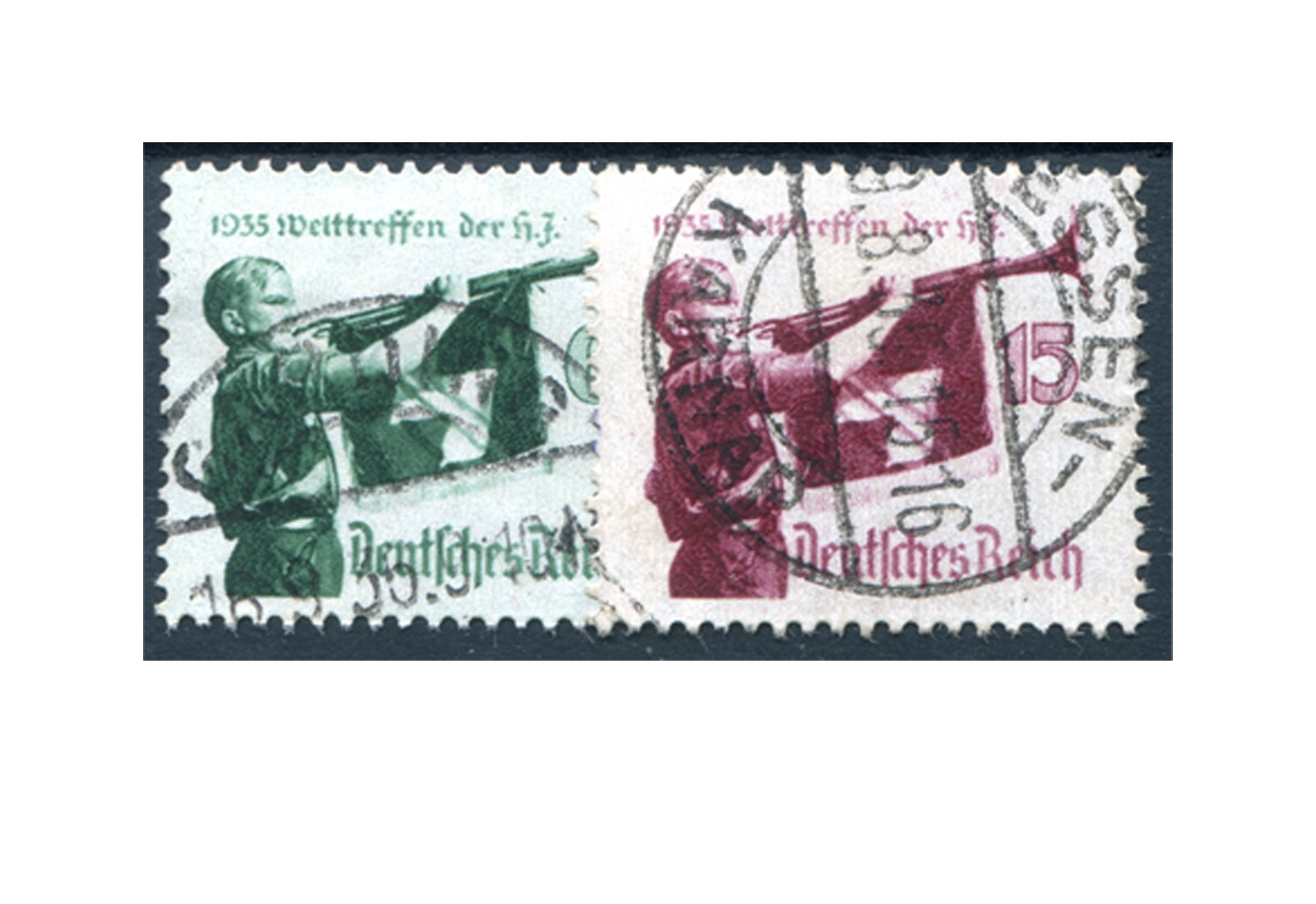 Briefmarken Deutsches Reich Hitler-Jugend 1935 Michel-Nr. 584/585 gestempelt