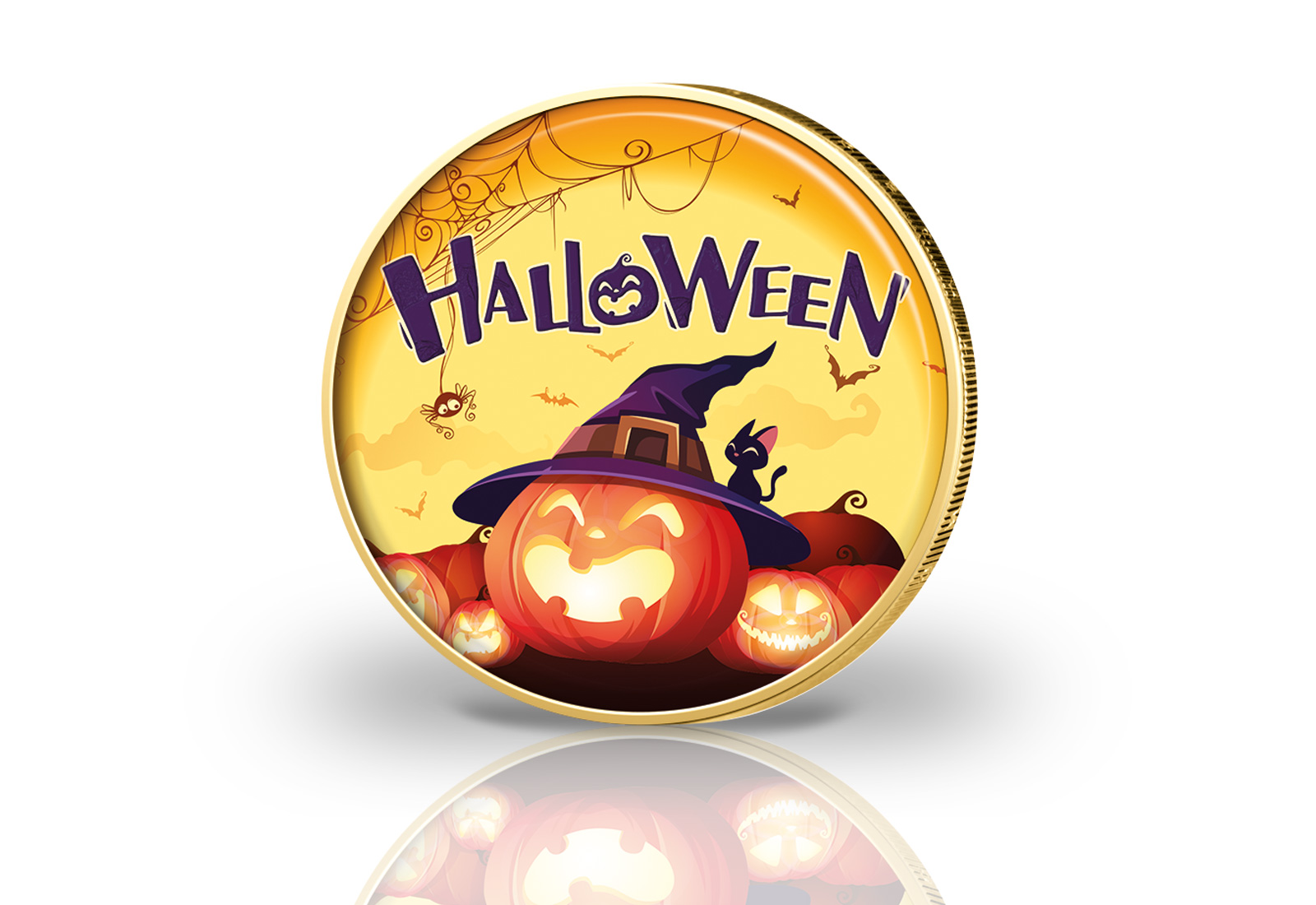 2 Euro 2022 vergoldet Halloween I mit Farbmotiv