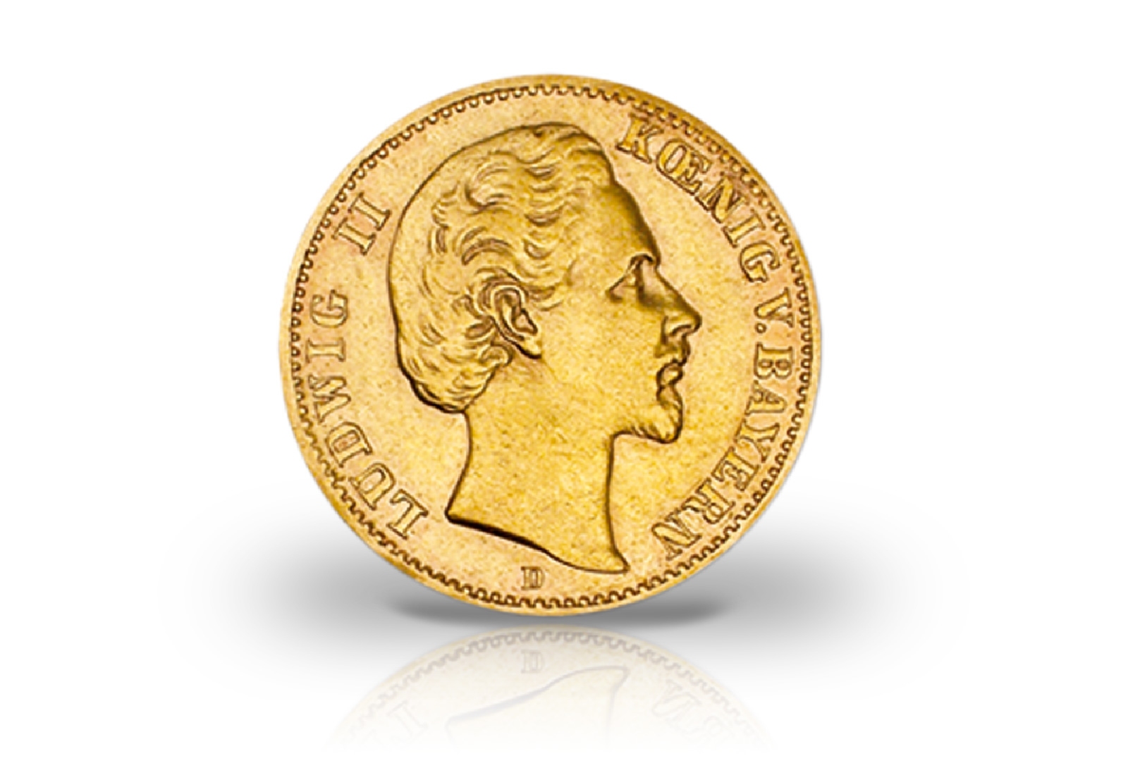 20 Mark Goldmünze 1872-1873 Deutsches Kaiserreich Bayern König Ludwig II. Jaeger-Nr. 194