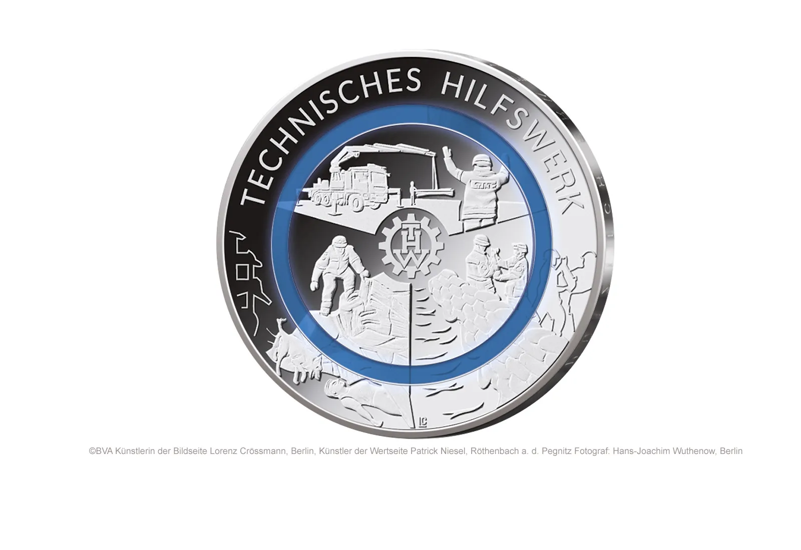 10 Euro 2025 Deutschland Technisches Hilfswerk mit Polymerring st Prägestätte unserer Wahl