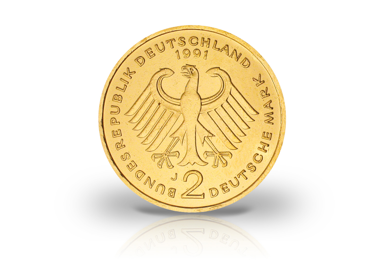 2 DM 1949-1969 BRD Theodor Heuss mit 24 Karat Goldauflage