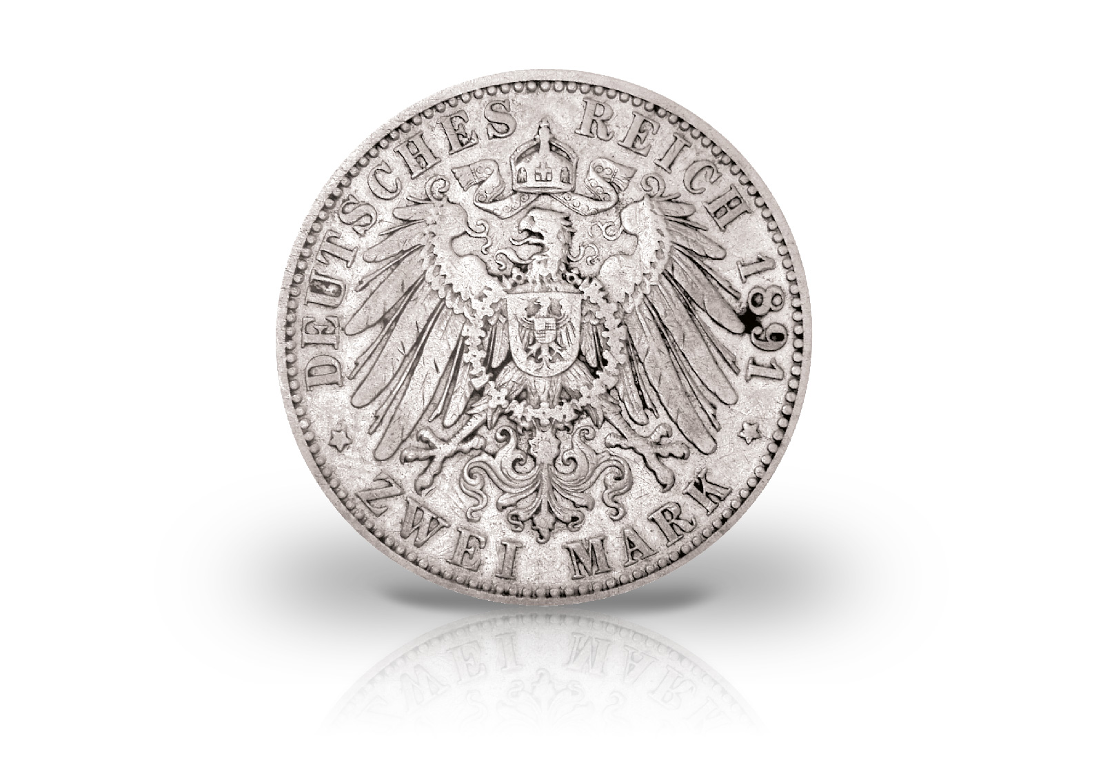 2 Mark 1891 Kaisserreich Ludwig IV. Hessen Jaeger-Nr. 70