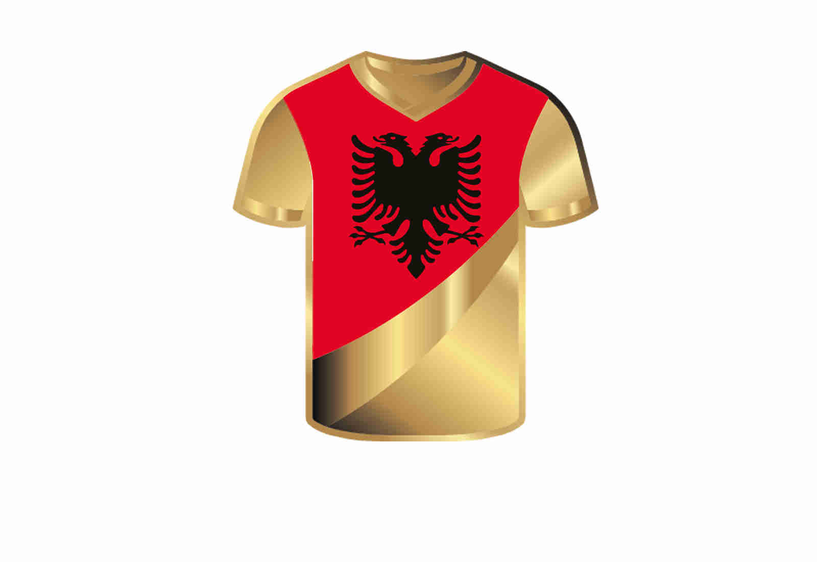 Goldmünze Motiv "Trikot Albanien" im Geschenketui