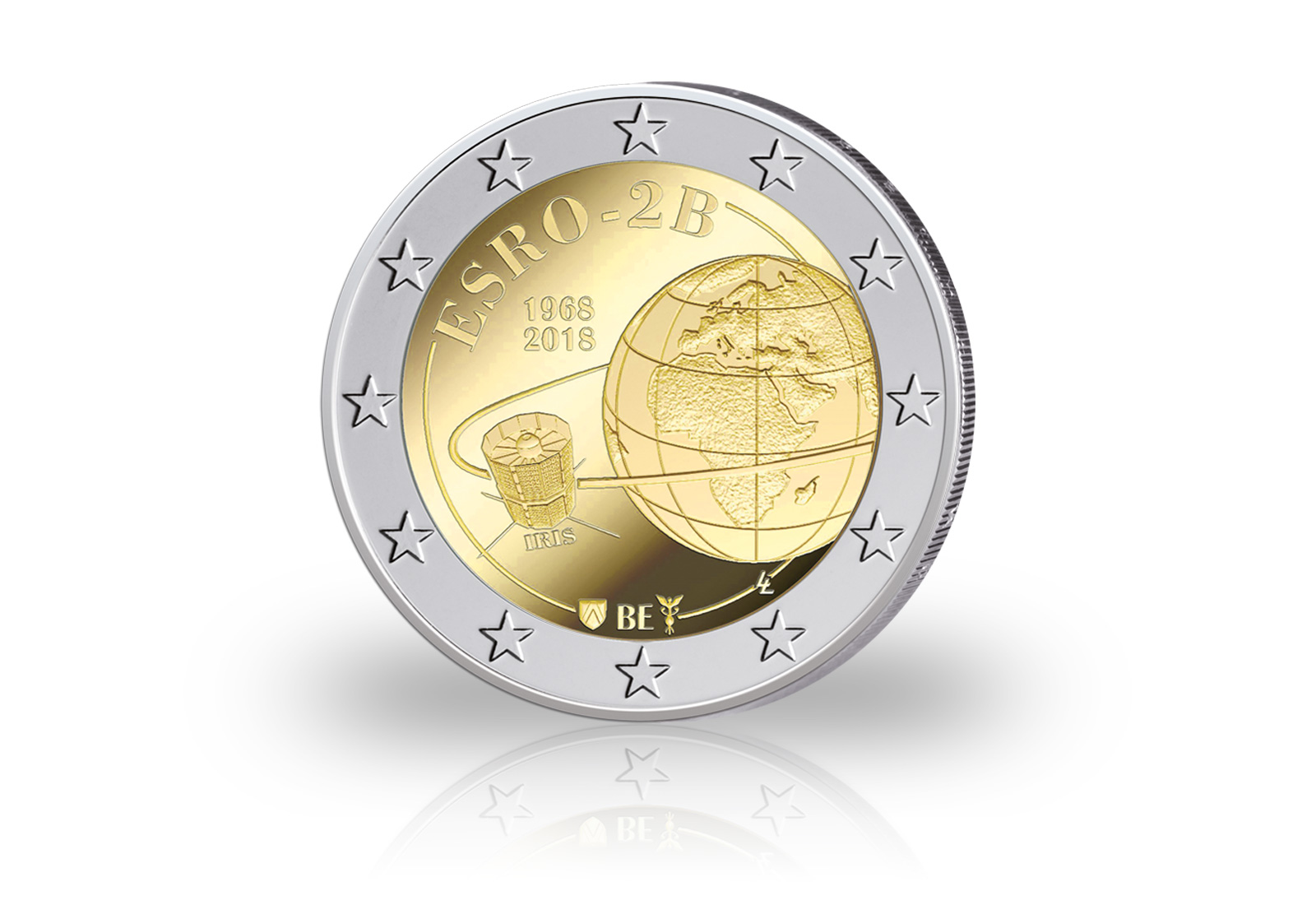 2 Euro 2018 Belgien 50 Jahre Start Satellit ESRO st in Coincard