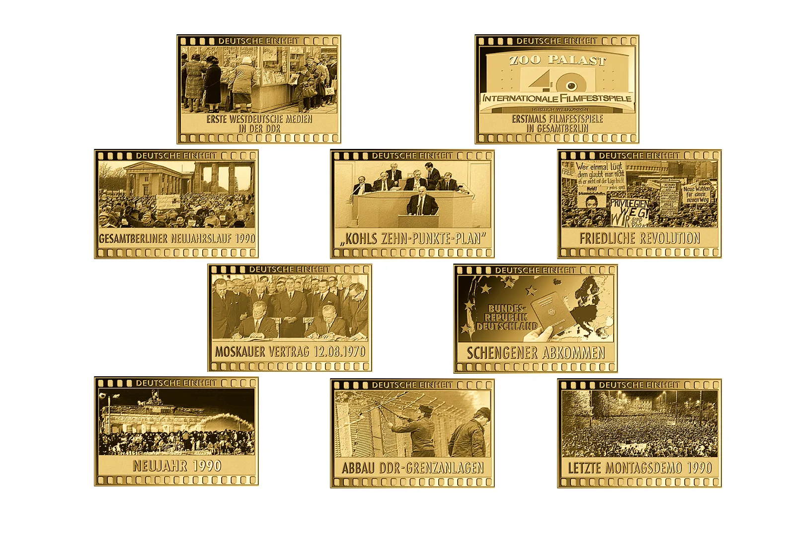10er Set Goldmünze Deutsche Einheit 999/1000 Gold