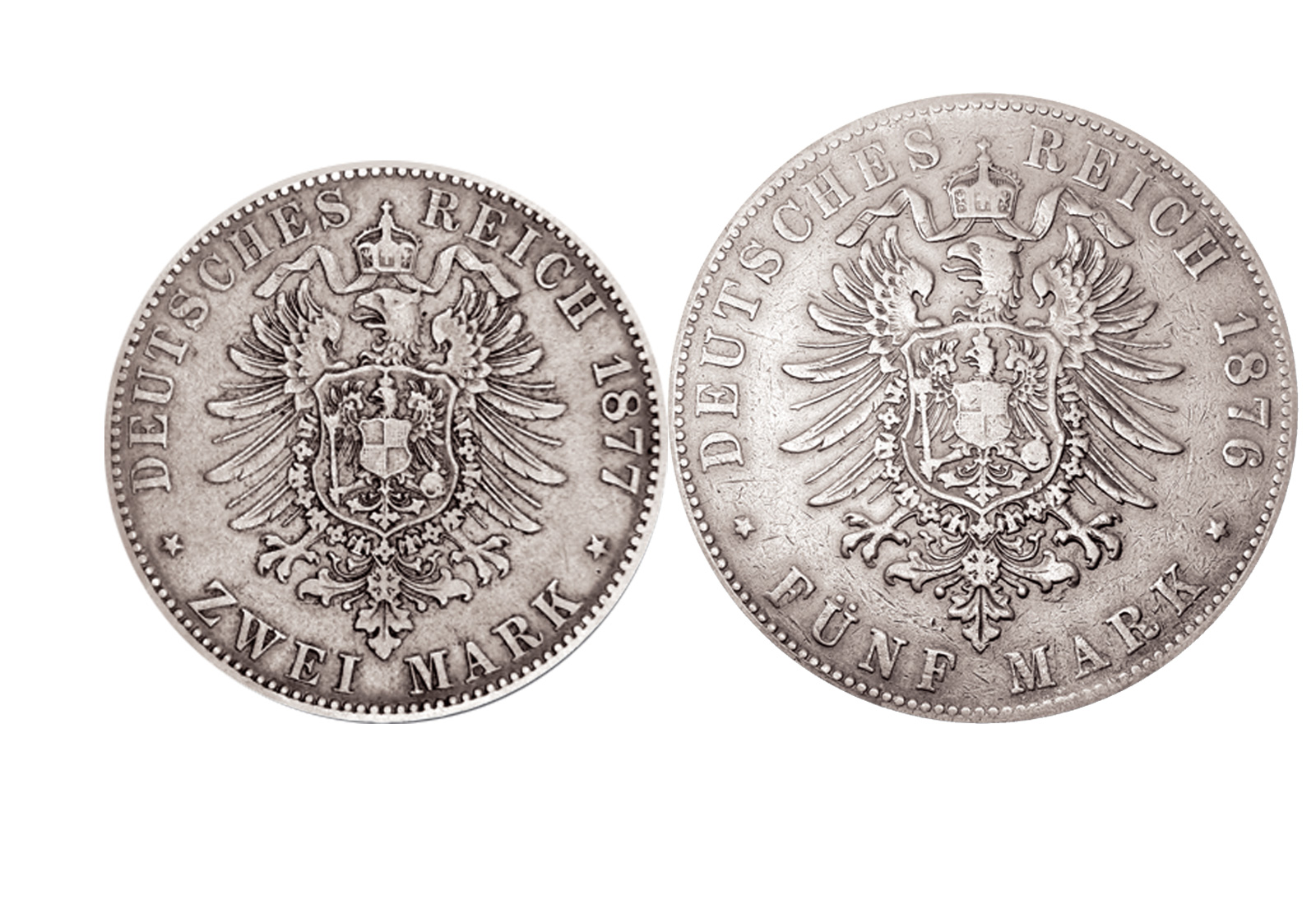 Kaiserreich Sparset - 2 & 5 Mark Preußen Wilhelm I. im Etui