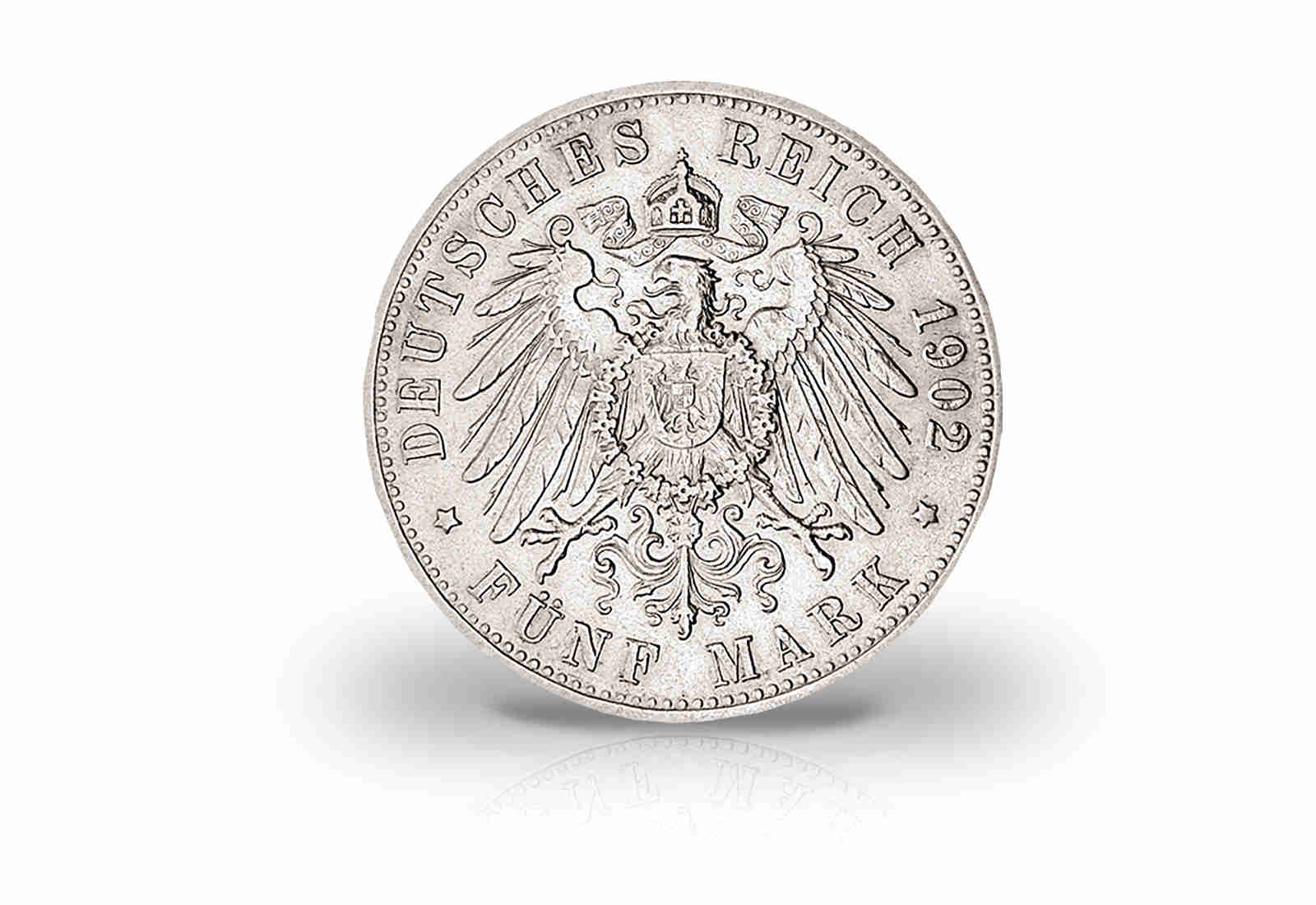 5 Mark 1892-1913 Deutsches Kaiserreich Württemberg König Wilhelm II. Jaeger-Nr. 176