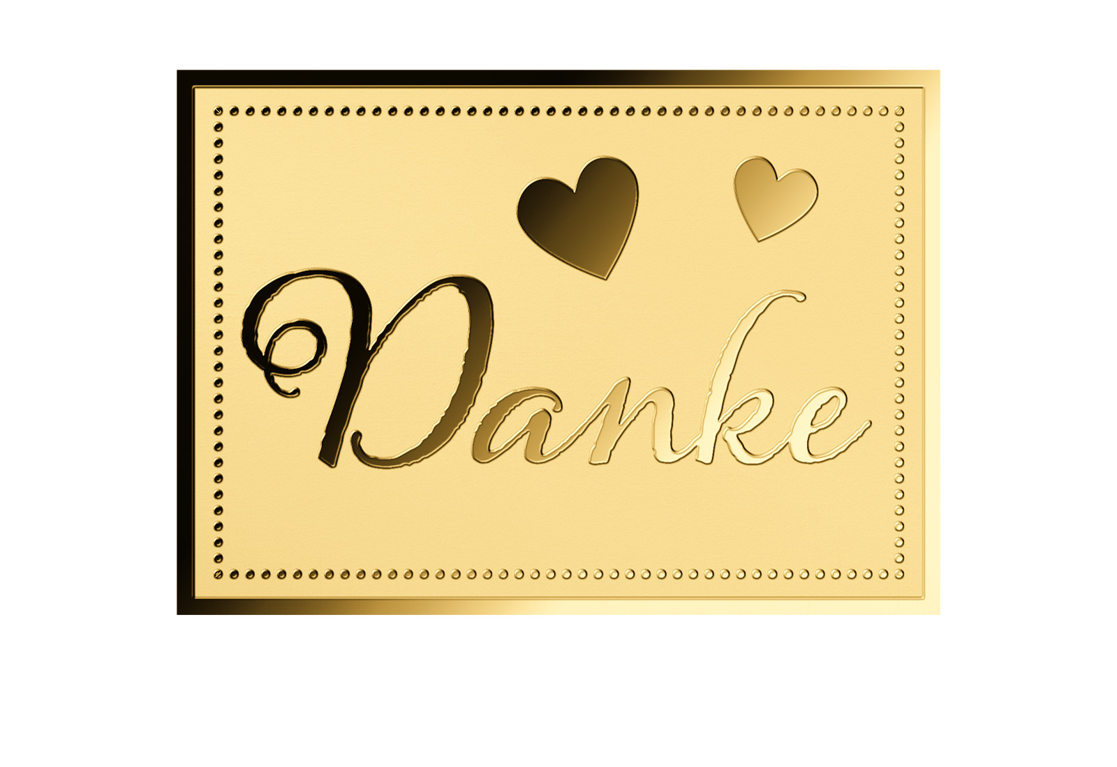 Goldmünze Motiv "Danke" 999/1000 Gold Geschenk