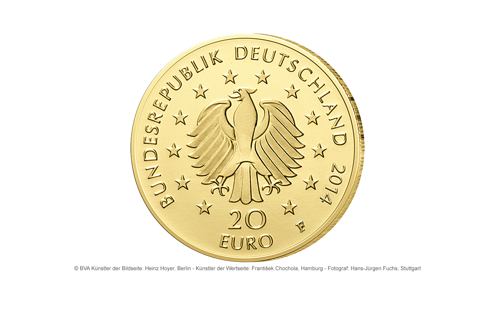 20 Euro Goldmünze 2014 Deutschland Kastanie Prägestätte unserer Wahl