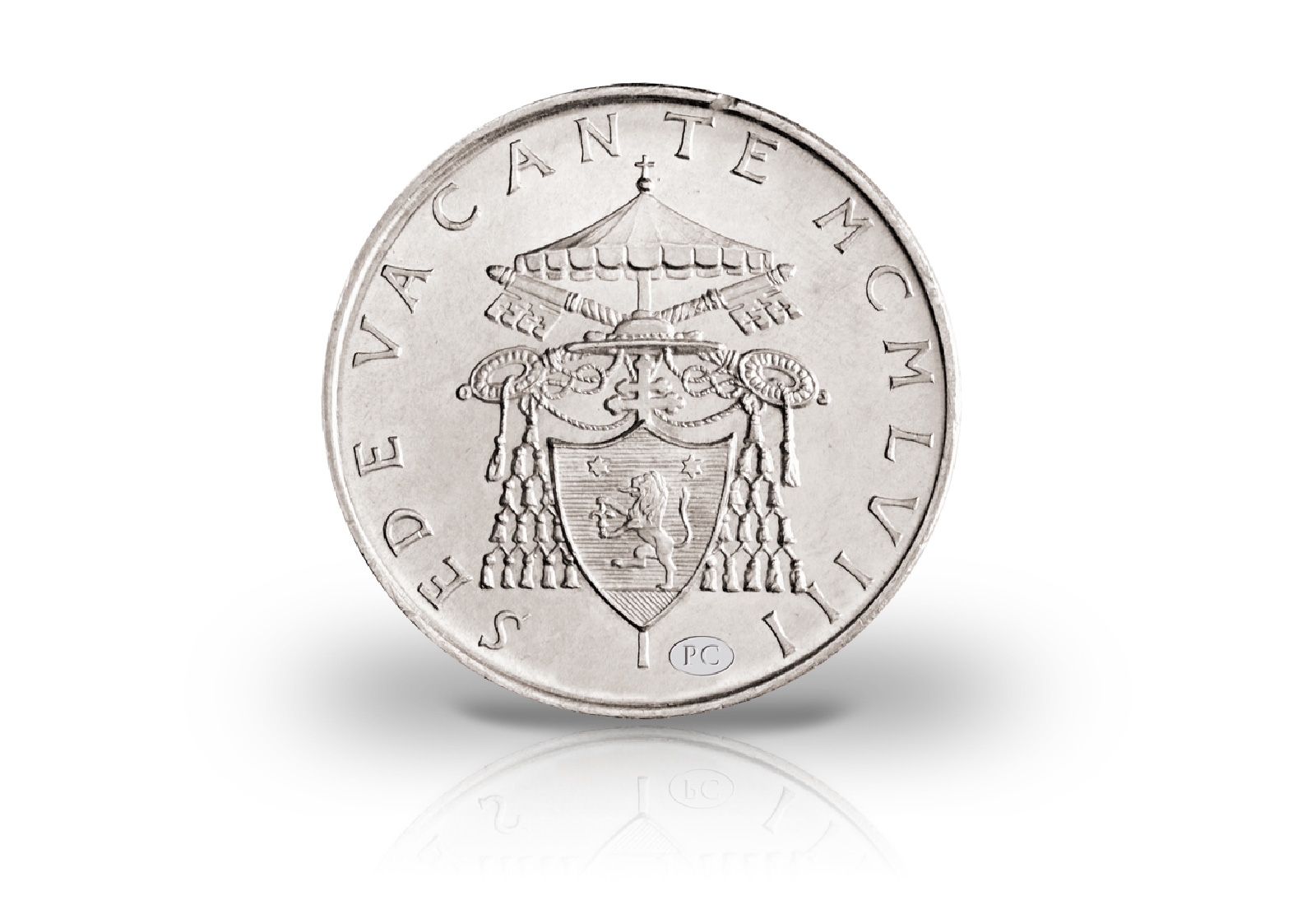 Neuprägung Sedisvakanz 1958 mit Feinsilberauflage