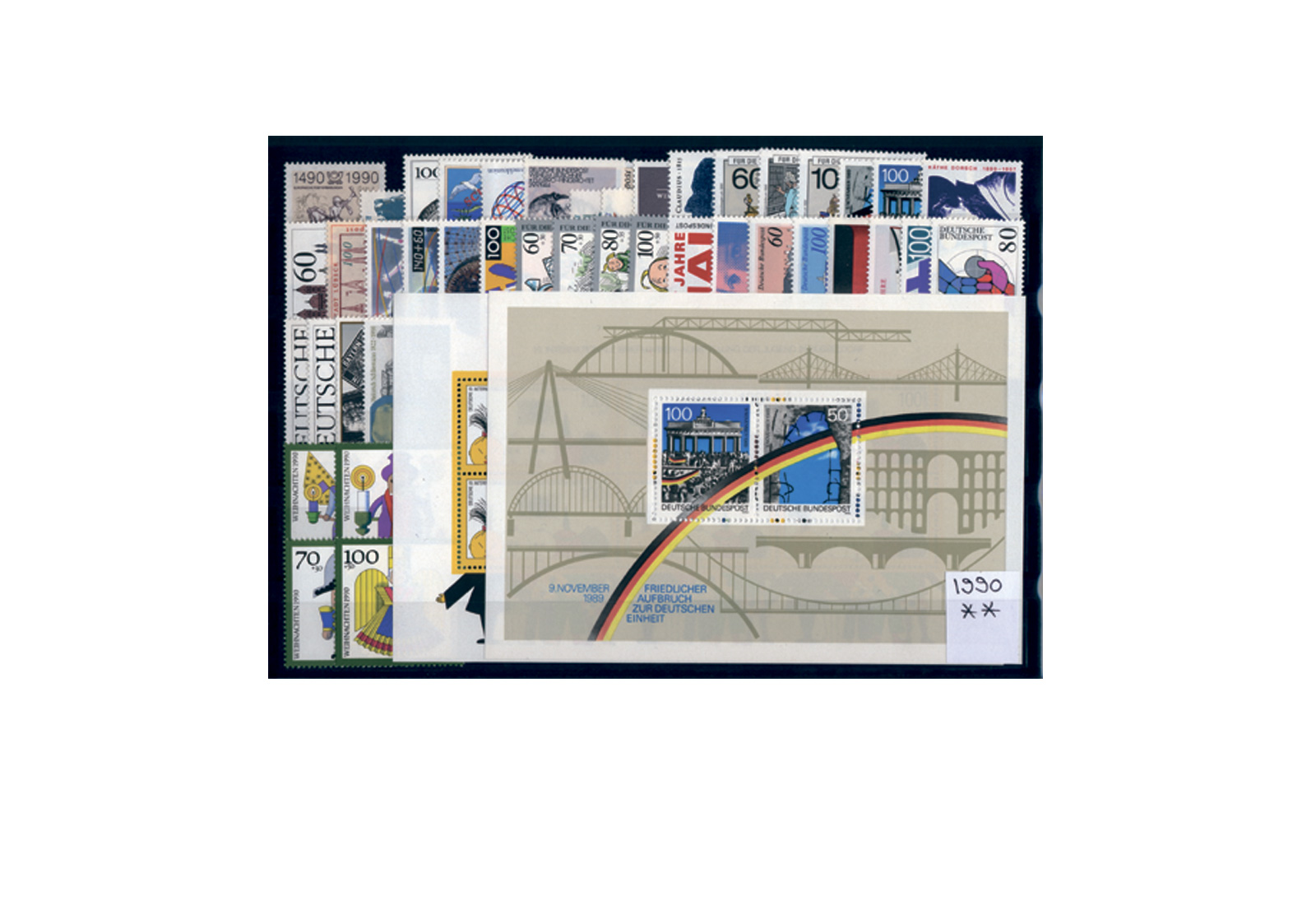Briefmarken BRD Jahrgangssatz 1990 Max und Moritz-Jubiläum (inkl. Wilhelm Busch-Satz) Michel-Nr. 1444-1487 postrisch