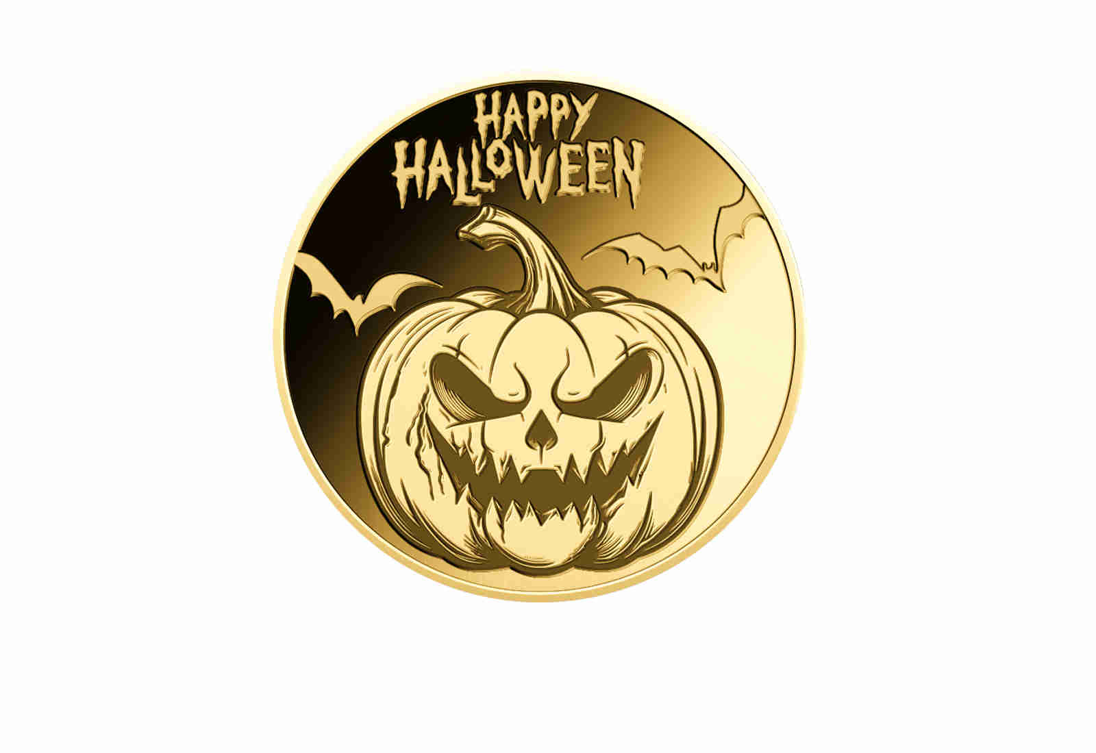 Goldmünze Motiv "Halloween-Kürbisse" Coincard Feinheit 999/1000 Gold Geschenk
