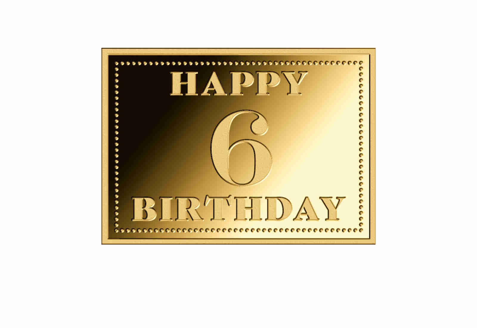 Goldmünze Motiv "Happy Birthday 6. Geburtstag" 999/1000 Gold Geschenk