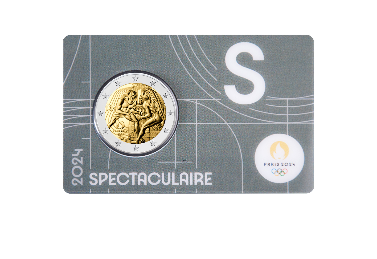 2 Euro 2024 Frankreich Herkules beim Ringkampf bfr.Coincard Grau