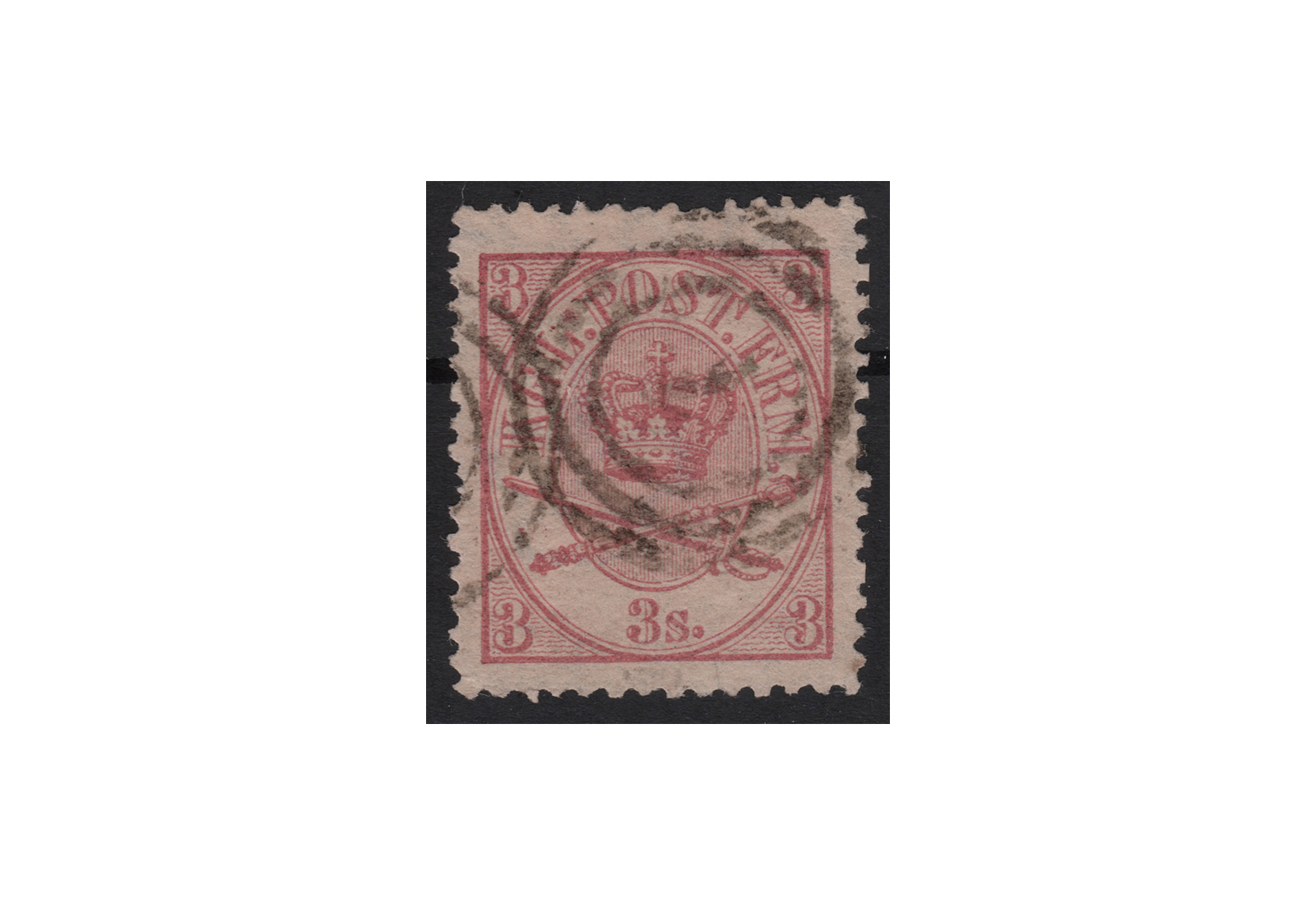 Dänemark Freimarke: Kroninsignien 1864/70 DNK Michel Nr. 12 gestempelt