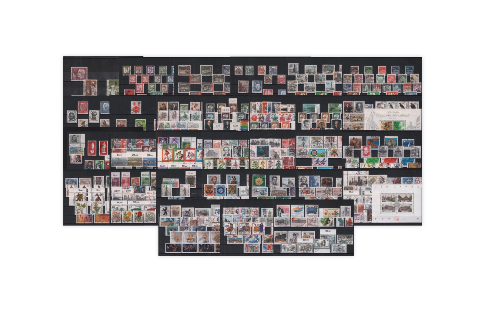 Briefmarken Berlin Jahrgänge 1960 bis 1990 gestempelt (mit Block 2-8 Michel-Nr. 191/879 )