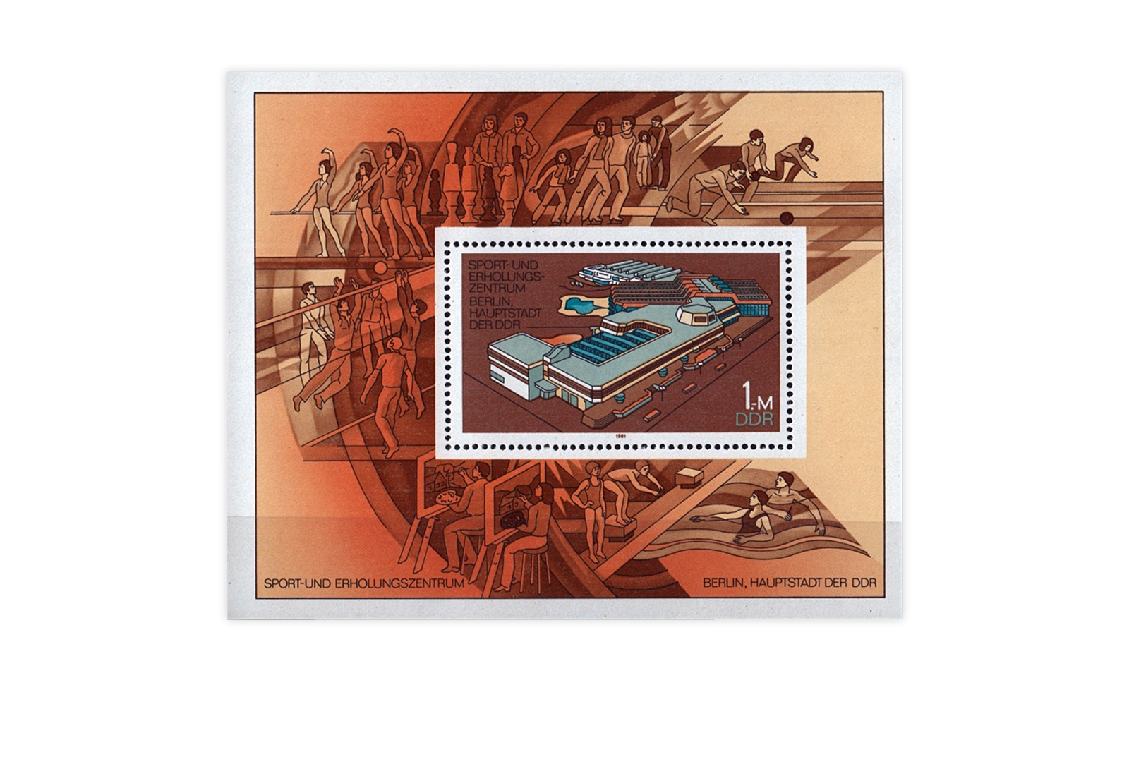 DDR Block 64 Sport und Erholungszentrum 1981 gestempelt