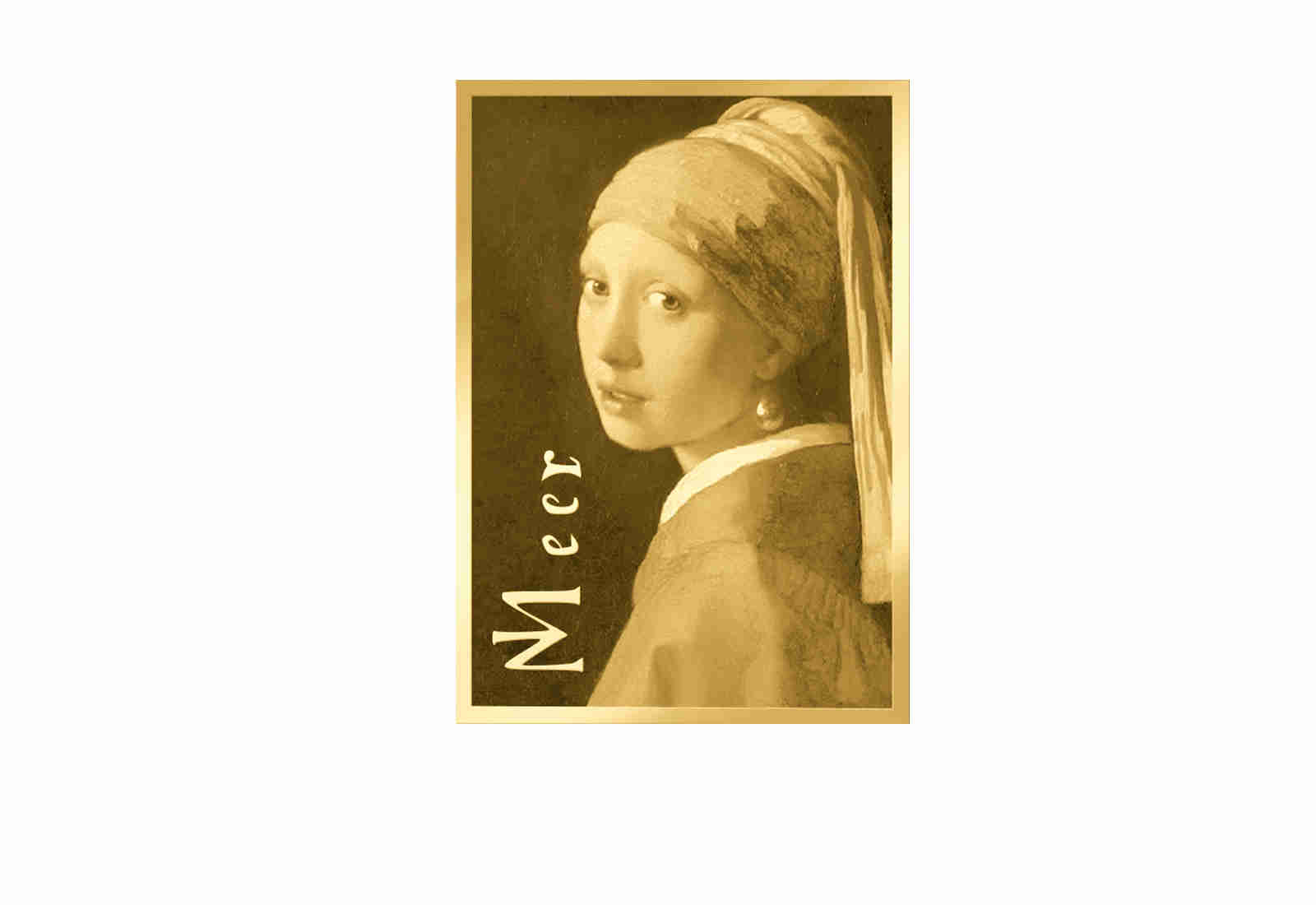 Goldmünze Motiv "Das Mädchen mit dem Perlenohrring - Vermeer" Coincard 999/1000 Gold Geschenk
