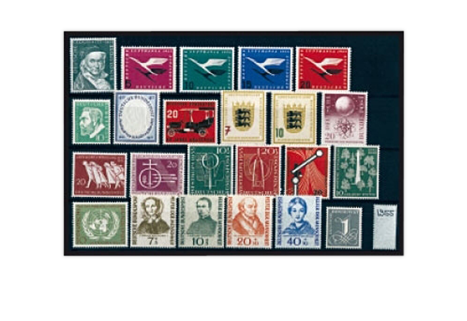 Briefmarken BRD Briefmarken Jahrgang 1955 Michel-Nr. 204-226 gestempelt