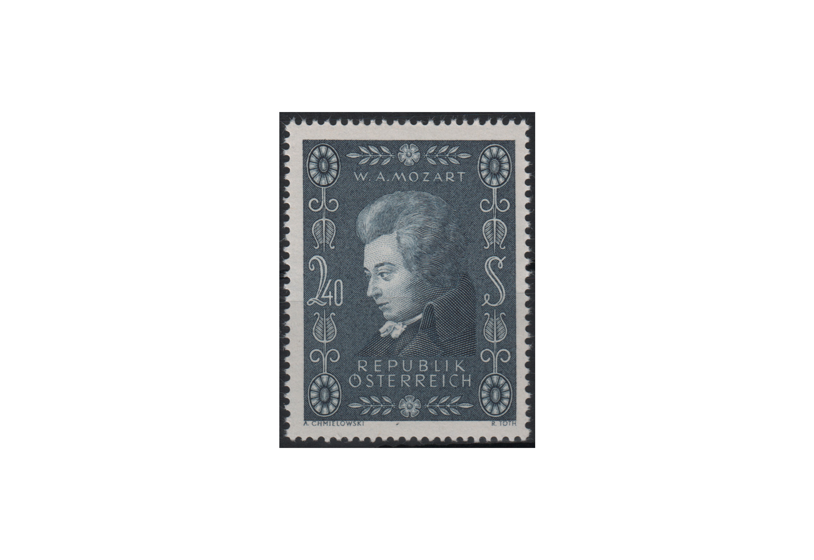 Österreich Einzelausgabe 1956 200. Geburtstag von Wolfgang Amadeus Mozart Michel Nr. 1024 gestempelt