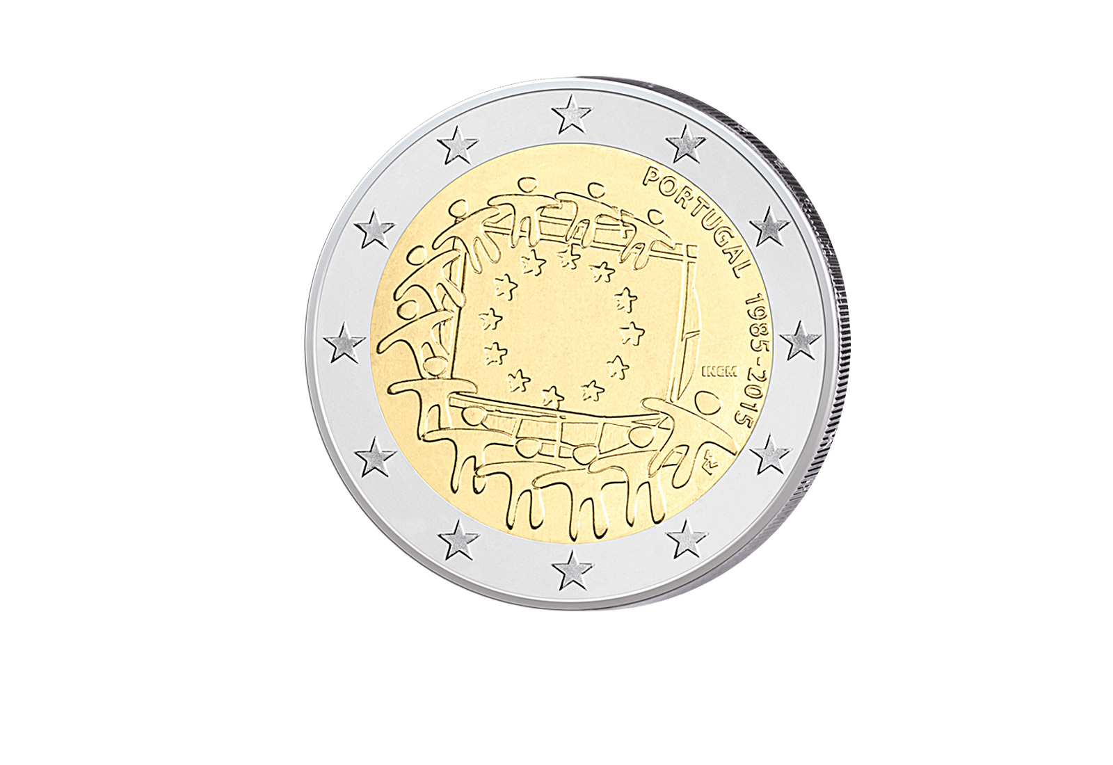 2 Euro 2015 Portugal 30 Jahre Europaflagge