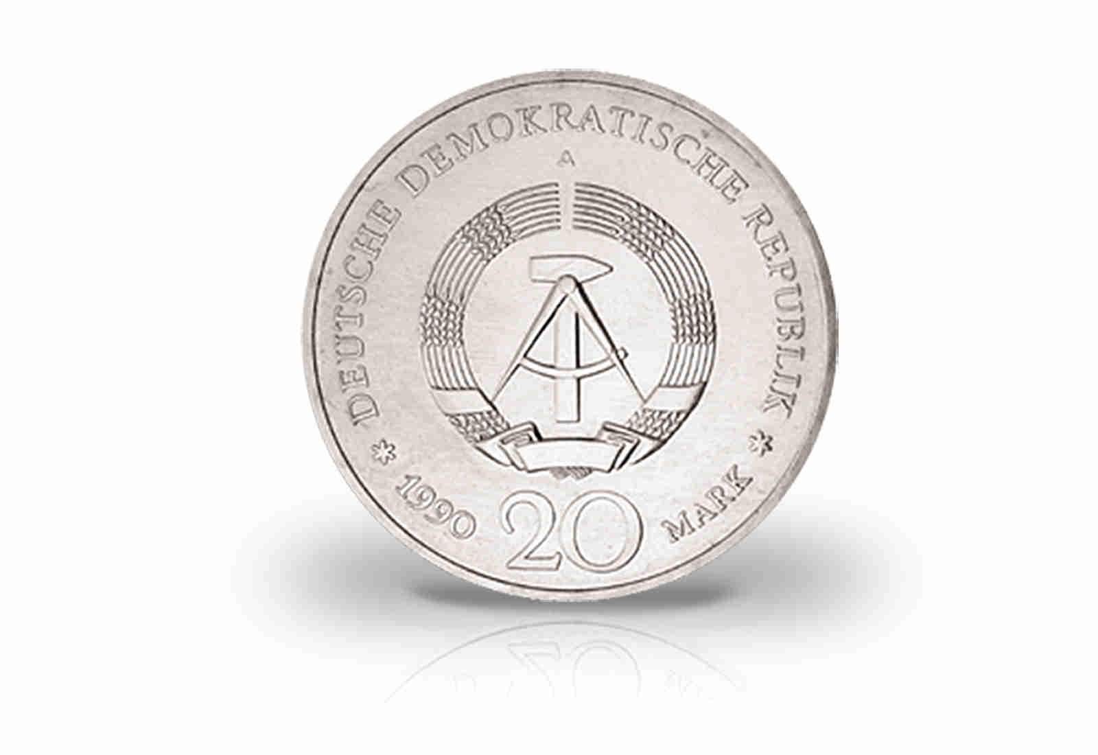 20 Mark Gedenkmünze 1990 DDR Brandenburger Tor Jaeger-Nr. 1635S
