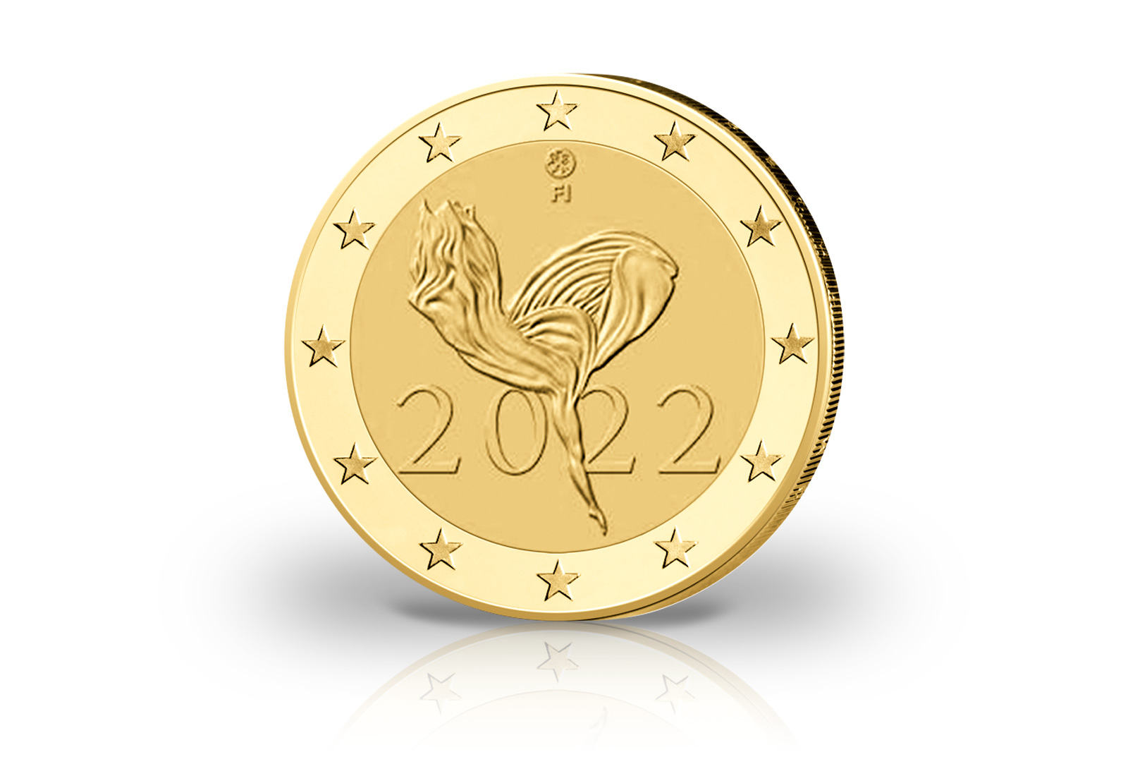 2 Euro 2022 Finnland 100 Jahre Nationalballet mit 24 Karat Goldauflage